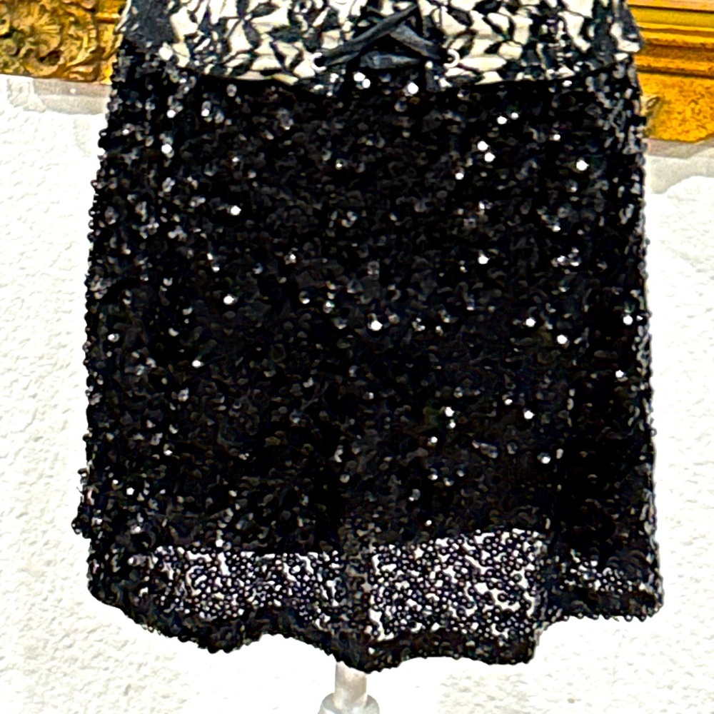 Black Party Festival Sparkle Sequin Whimsigoth Witchy Vibes Mini Skirt Sz 3X